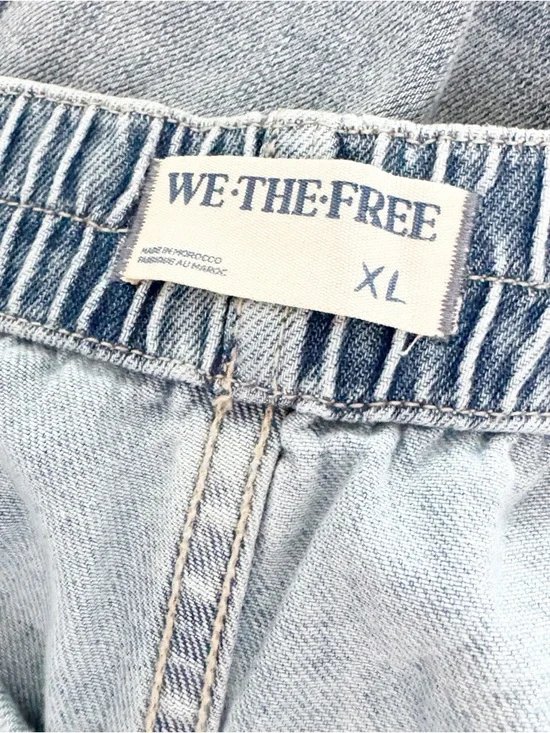 Free People Oslo Light Blue Wide-Leg High-Waist Jogger Jeans - Picture 12 of 14